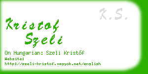 kristof szeli business card