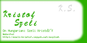 kristof szeli business card